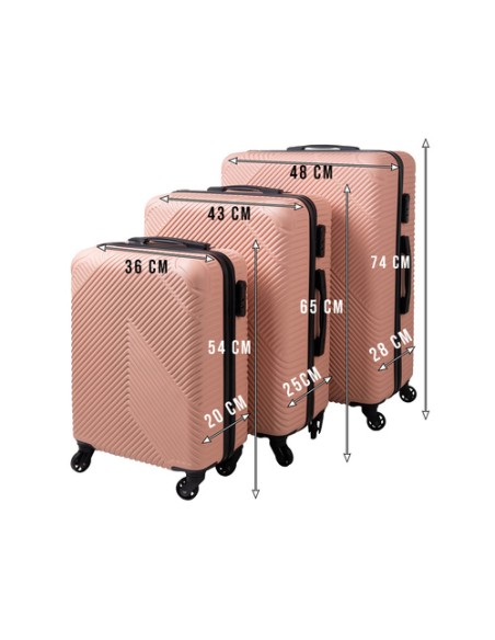 3 viename lagaminų rinkinys – rožinis Trizand 26663