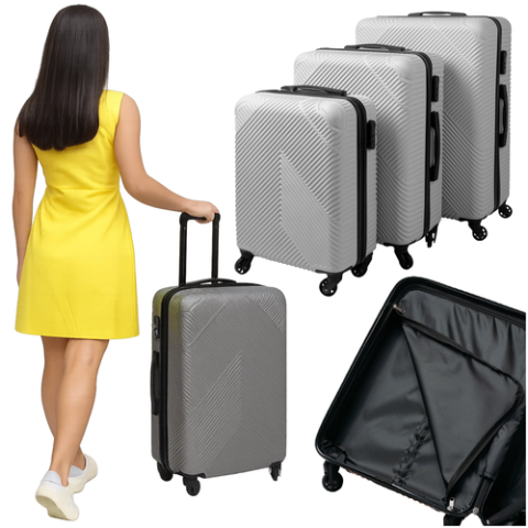 3 viename lagaminų rinkinys – pilkas Trizand 26662