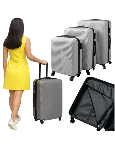 3 viename lagaminų rinkinys – pilkas Trizand 26662