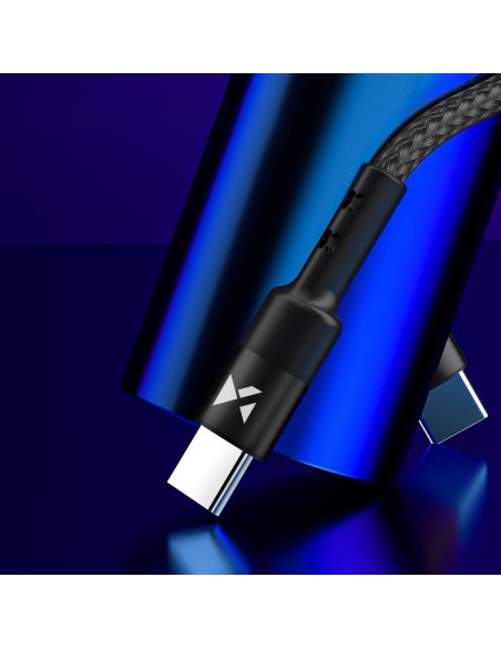 Kabelis USB-C USB-C maitinimo tiekimas 18W 2m juodas Kabelis USB-C USB-C maitinimo tiekimas 18W 2m juodas