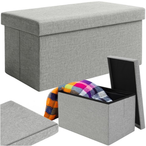 Pilkas audinio pufas 76x38x38cm Ruhhy 26131