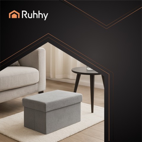 Pilkas audinio pufas 76x38x38cm Ruhhy 26131