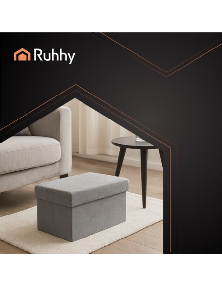 Pilkas audinio pufas 76x38x38cm Ruhhy 26131