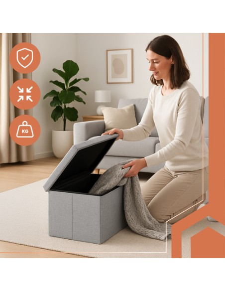 Pilkas audinio pufas 76x38x38cm Ruhhy 26131