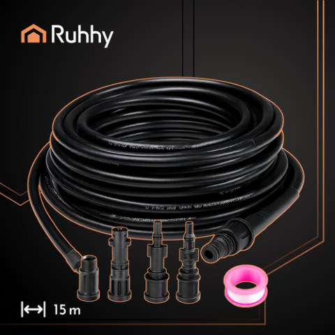 Vamzdžių valymo žarna su adapteriu 15 m Ruhhy 26132