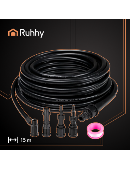 Vamzdžių valymo žarna su adapteriu 15 m Ruhhy 26132