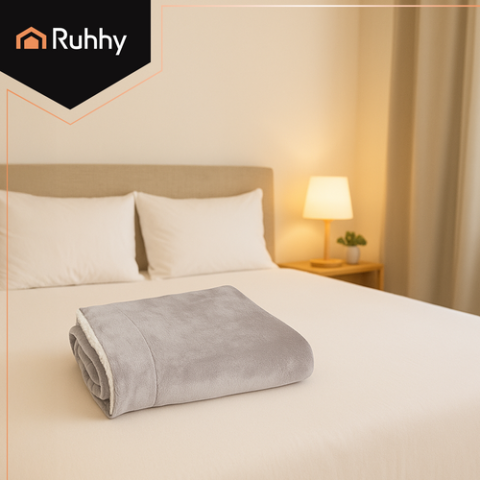 Dvipusis pledas 150x200cm šviesiai pilkas Ruhhy 26293