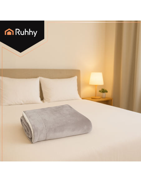 Dvipusis pledas 150x200cm šviesiai pilkas Ruhhy 26293
