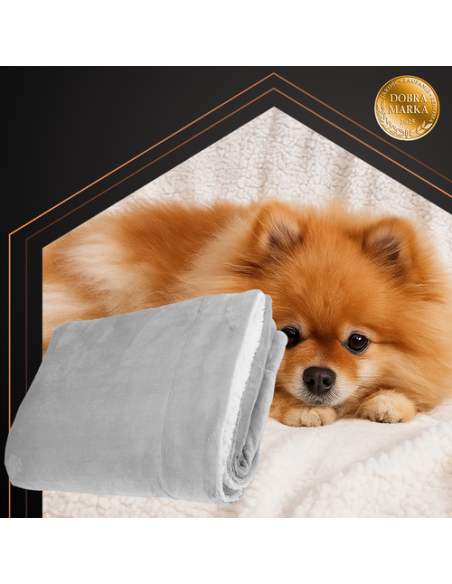 Dvipusis pledas 150x200cm šviesiai pilkas Ruhhy 26293