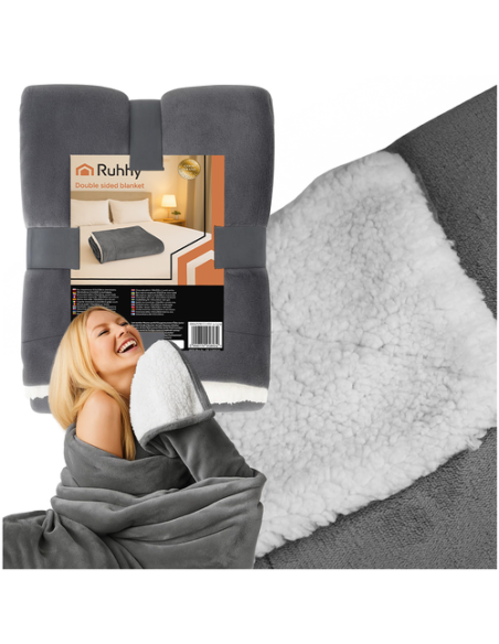 Dvipusis antklodė 150x200cm tamsiai pilka Ruhhy 26292