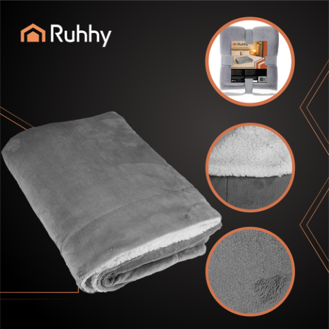 Dvipusis antklodė 150x200cm tamsiai pilka Ruhhy 26292