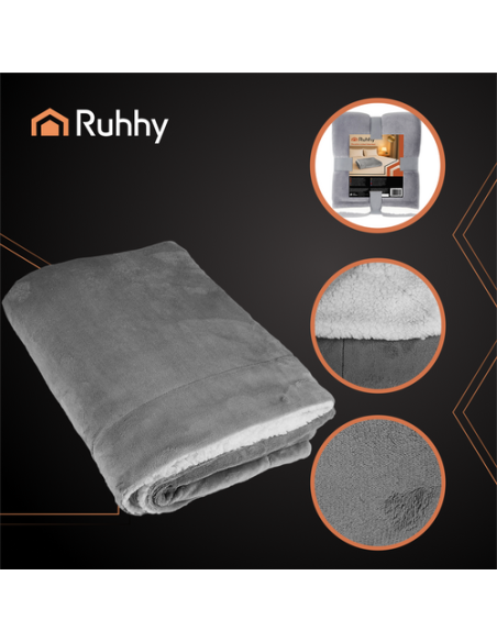 Dvipusis antklodė 150x200cm tamsiai pilka Ruhhy 26292