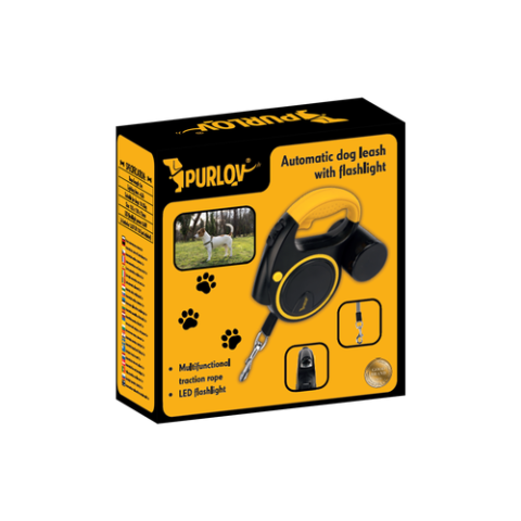 Automatinis virvelis su žibintuvėliu 5 m Purlov 25965