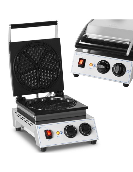 Širdies vaflių keptuvė belgiškiems vafliams sk. 23cm TEFLON 1500W Širdies vaflių keptuvė belgiškiems vafliams sk. 23cm TEFLON 1500W