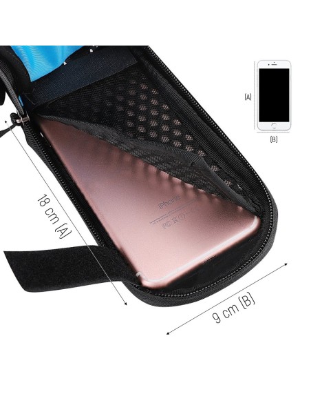 
Dviračio rėmo krepšys + nuimamas telefono dėklas iki 6,5 colio, 1,5 l, juodas
