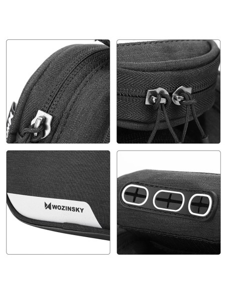 
Dviračio rėmo krepšys + nuimamas telefono dėklas iki 6,5 colio, 1,5 l, juodas
