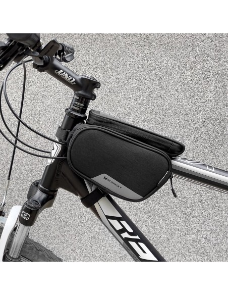 
Dviračio rėmo krepšys + nuimamas telefono dėklas iki 6,5 colio, 1,5 l, juodas
