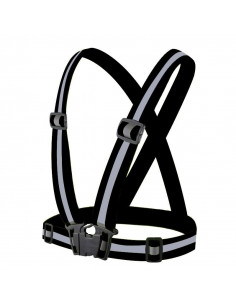 
Šviesą atspindinti liemenė dviračiui, varikliui, bėgimui, juoda
