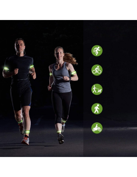 
Šviesą atspindinti bėgimo dviračio apyrankė, su lipdukais, 4 cm, oranžinė
