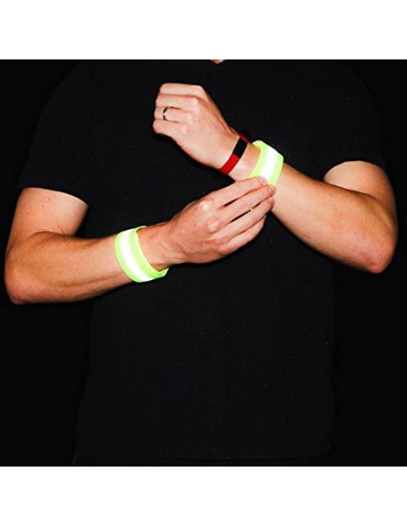 
Šviesą atspindinti bėgimo dviračio apyrankė, su lipdukais, 4 cm, oranžinė
