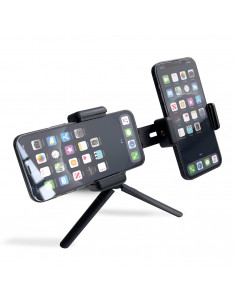 
Laikiklis dviem išmaniesiems telefonams su trikoju, dvigubai reguliuojamas, juodas
