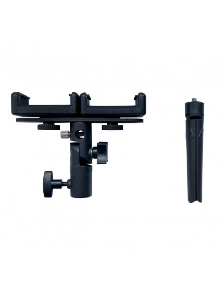 
Laikiklis dviem išmaniesiems telefonams su trikoju, dvigubai reguliuojamas, juodas
