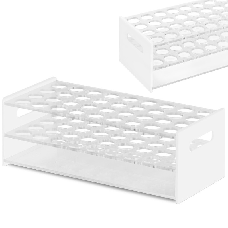 Akrilinis laboratorinis stovas mėgintuvėliams, sk. 22,5 mm 36 sėdynės Akrilinis laboratorinis stovas mėgintuvėliams, sk. 22,5 mm 36 sėdynės