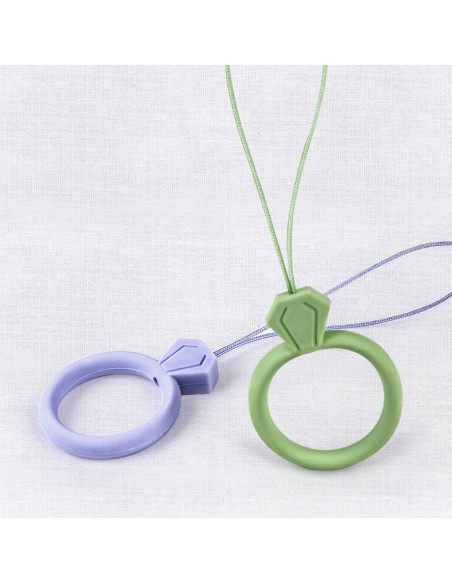 
Silikoninis telefono virvelės pakabukas su deimantiniu piršto žiedu, oranžinis
