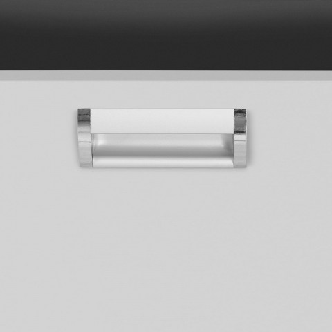 
Nerūdijančio plieno grindų spintelė maitinimo įstaigoms su 3 stalčiais, stumdomomis durelėmis, 200x70cm
