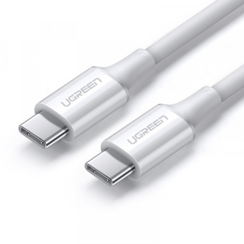 
USB-C 5A greito įkrovimo laidas PD QC 1m baltas
