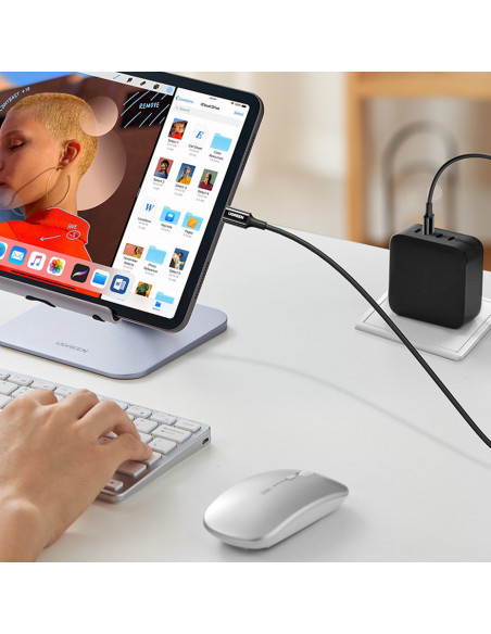 
USB-C 5A greito įkrovimo laidas PD QC 1m baltas
