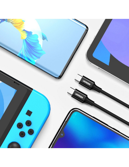 
USB-C 5A greito įkrovimo laidas PD QC 1m baltas
