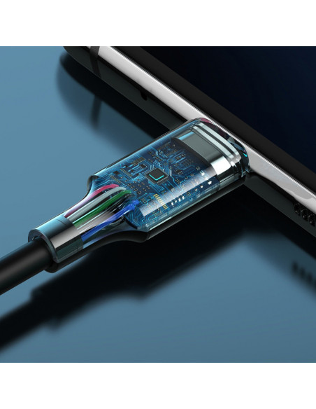 
USB-C 5A greito įkrovimo laidas PD QC 1m baltas
