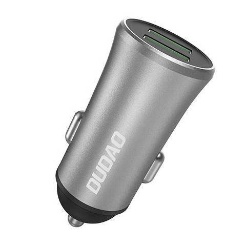 
R6S išmanusis automobilinis įkroviklis 2x USB 3.4A sidabrinis
