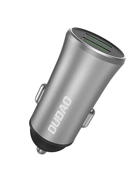 
R6S išmanusis automobilinis įkroviklis 2x USB 3.4A sidabrinis
