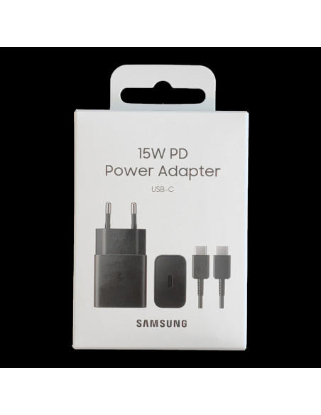 
USB-C 15W PD AFC sieninis įkroviklis + USB-C laidas, juodas
