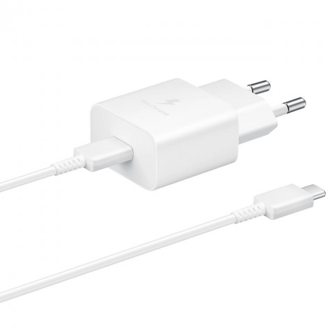 
USB-C 15W PD AFC sieninis įkroviklis + USB-C laidas, baltas
