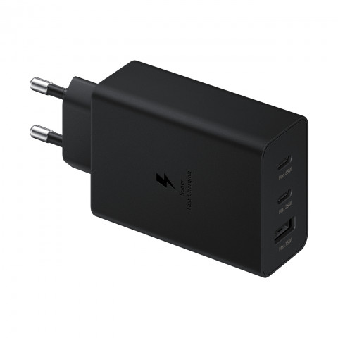 
Sieninis įkroviklis 2x USB-C ir 1x USB PPS PD 65W QC 3.0 AFC FCP juodas
