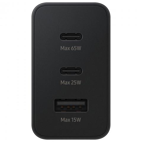 
Sieninis įkroviklis 2x USB-C ir 1x USB PPS PD 65W QC 3.0 AFC FCP juodas
