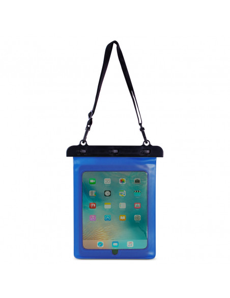 
Vandeniui atsparus PVC planšetinio kompiuterio dėklas su reguliuojamu dirželiu lauko sąlygoms – mėlynas
