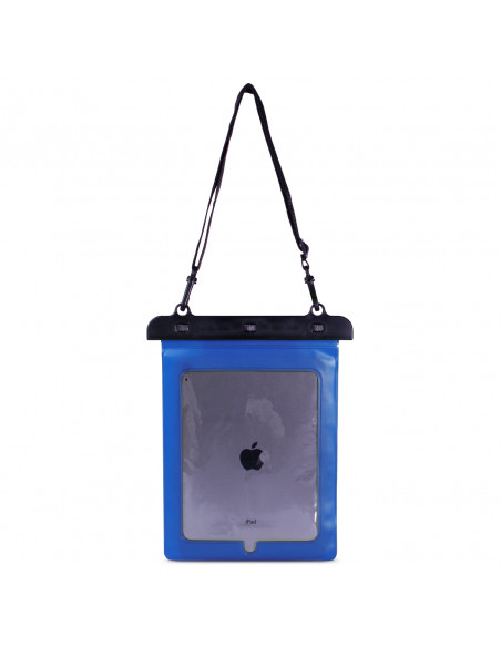 
Vandeniui atsparus PVC planšetinio kompiuterio dėklas su reguliuojamu dirželiu lauko sąlygoms – mėlynas
