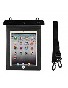 
Vandeniui atsparus PVC planšetinio kompiuterio dėklas su reguliuojamu dirželiu lauko sąlygoms - juodas
