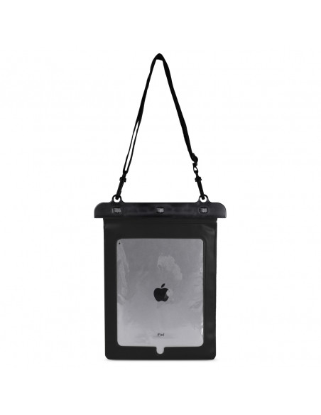 
Vandeniui atsparus PVC planšetinio kompiuterio dėklas su reguliuojamu dirželiu lauko sąlygoms - juodas
