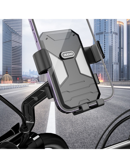 
F7C+ juodas motociklo telefono laikiklis ant vairo
