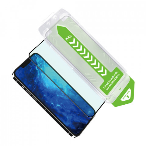 
9H grūdintas stiklas su tvirtinimo rėmeliu iPhone 13 Pro Premium Glass juodas
