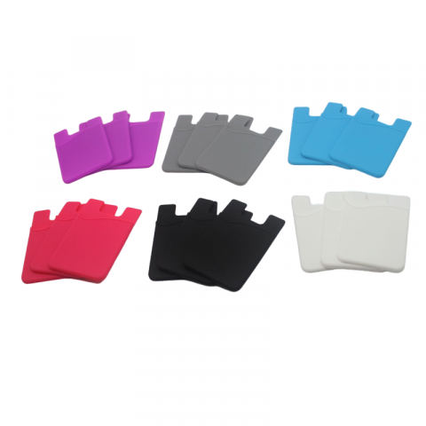 
Lipnus kreditinių kortelių dėklas telefono nugarėlei, silikoninis, juodas
