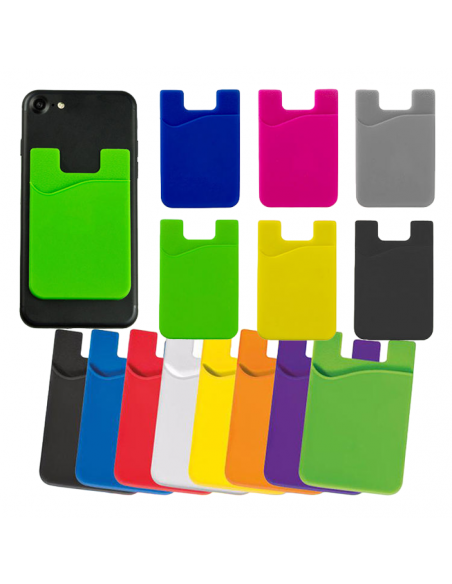 
Lipnus kreditinių kortelių dėklas telefono nugarėlei, silikoninis, juodas
