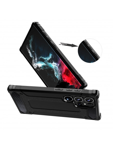 
Sustiprintas šarvuotas dėklas, skirtas „Samsung Galaxy S24 Ultra Hybrid Armor“, juodas
