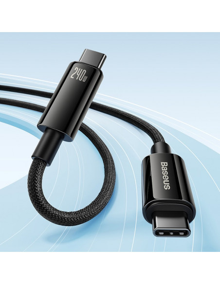 
Pintinis USB-C kabelis 480Mb/ s 240W Volframo aukso spalvos 3m juodas
