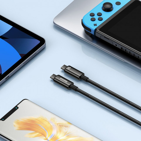 
Pintinis USB-C kabelis 480Mb/ s 240W Volframo aukso spalvos 3m juodas
